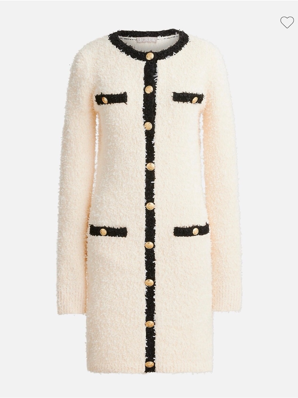 J.Crew Textured Mini Sweater Dress Ivory Black Size XS